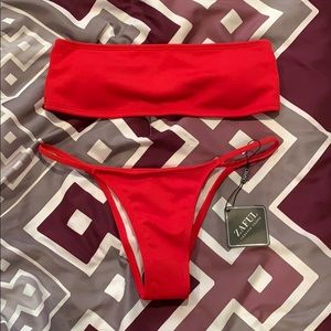 ZAFUL Ribbed Bandeau Bikini